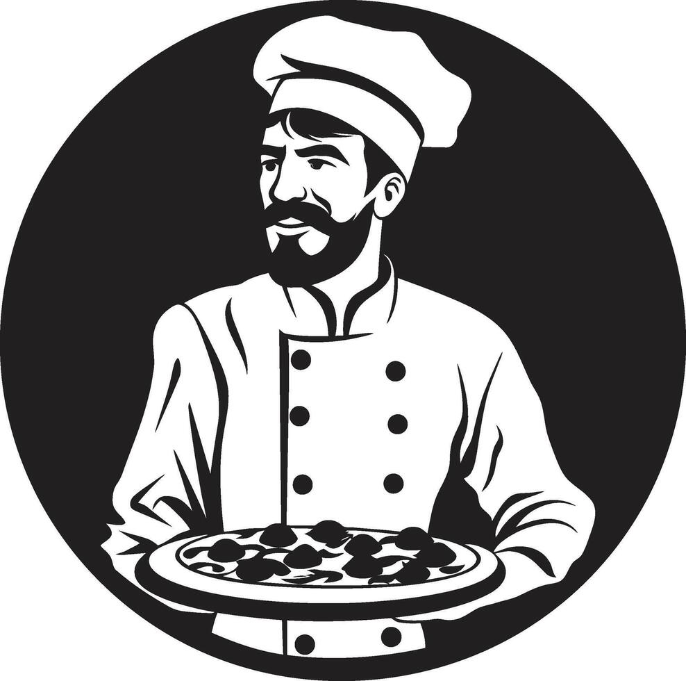 Pizza délice maestro lisse noir logo pour une captivant pizzeria pepperoni passion complexe emblème avec noir pizzaïolo toucher vecteur