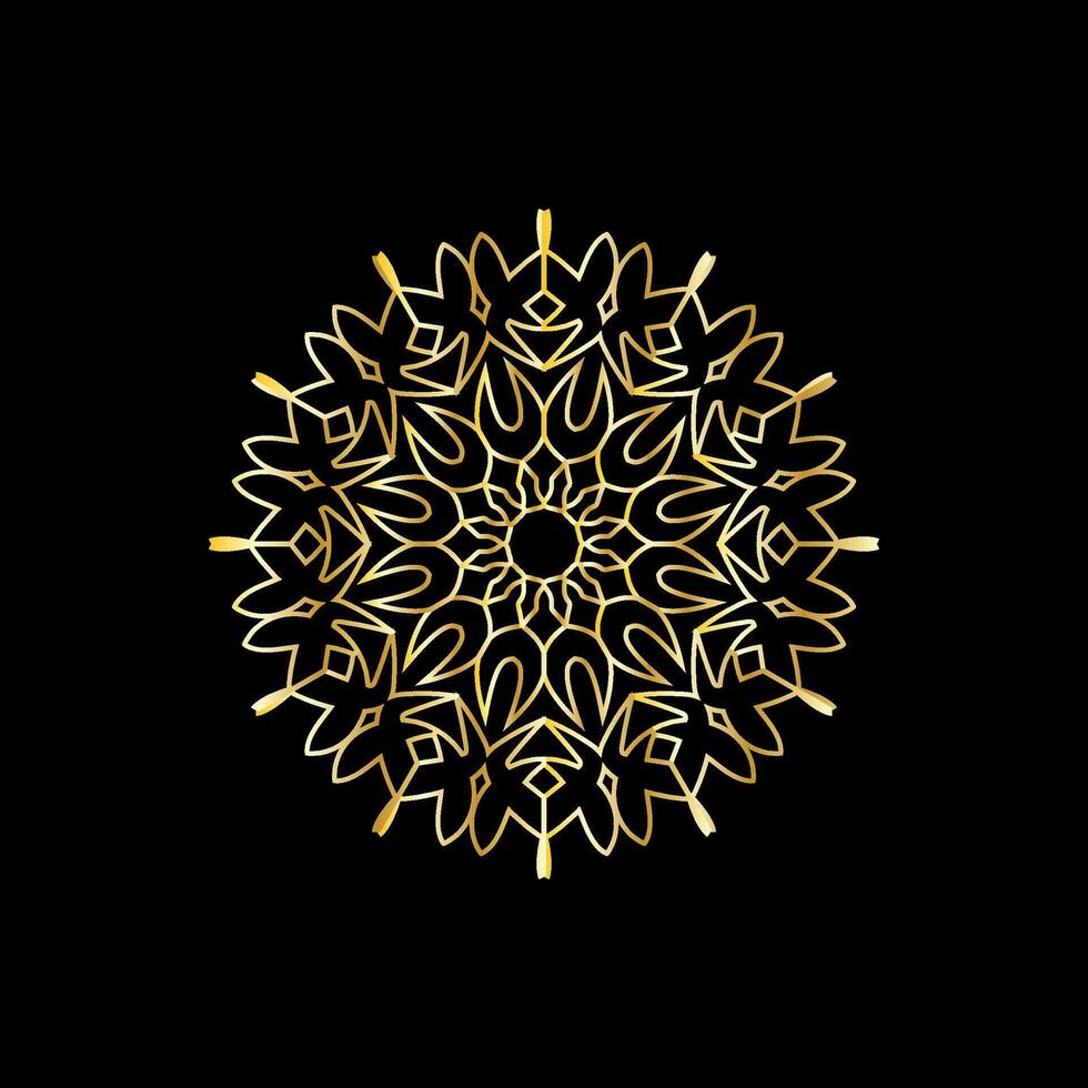 mandala. or décoratif élément. image pour coloration. abstrait circulaire ornement avec stylisé feuilles vecteur