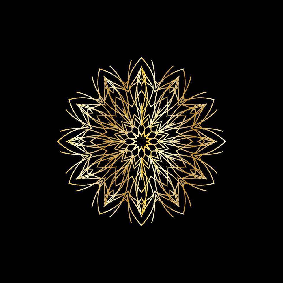 mandala. or décoratif élément. image pour coloration. abstrait circulaire ornement avec stylisé feuilles vecteur