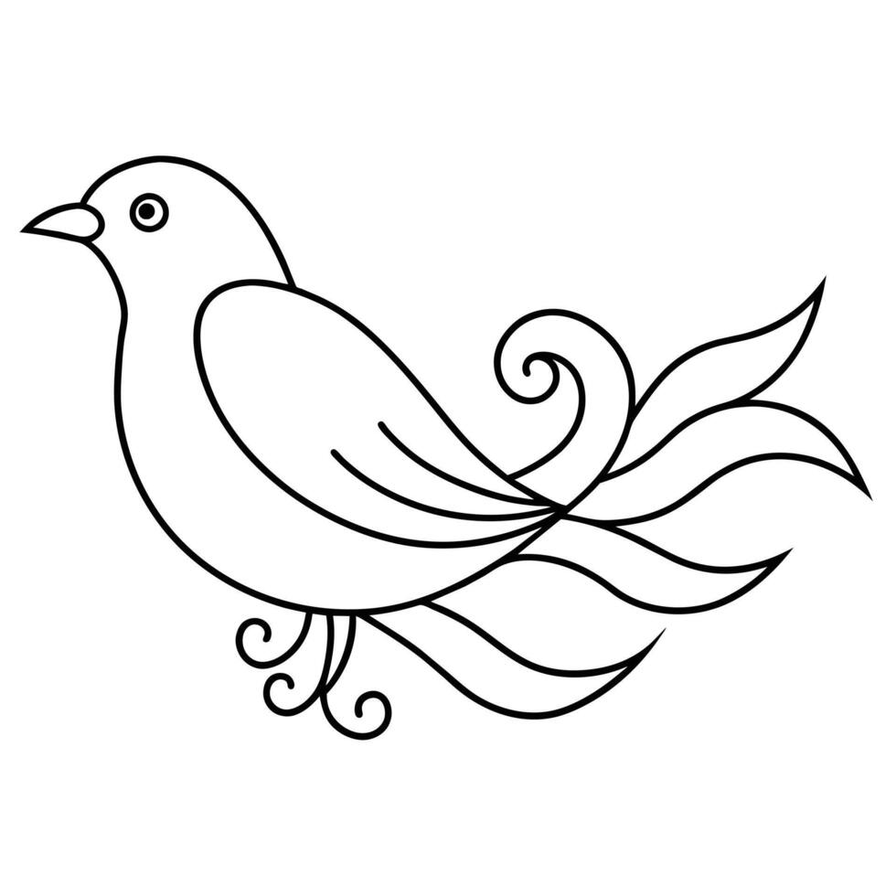 Pigeon avec feuilles logo vecteur