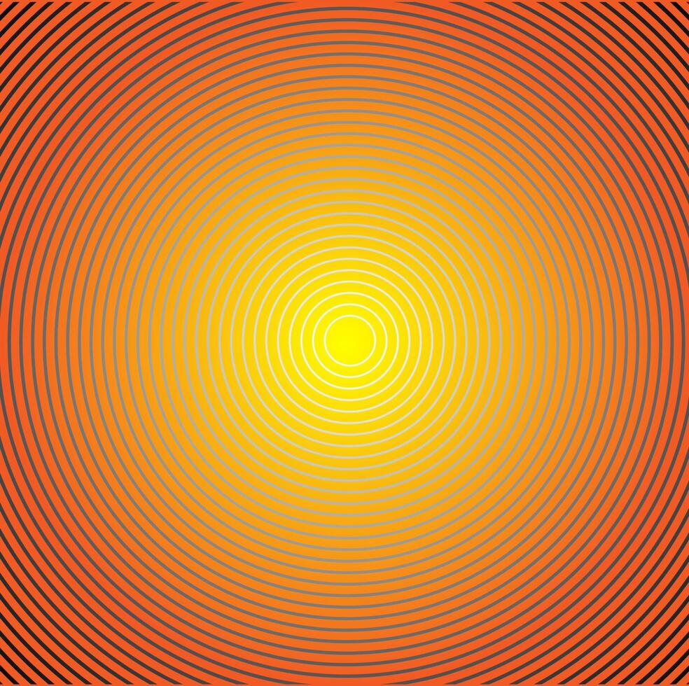 abstrait Orange Contexte décoré avec une géométrique modèle dans le forme de concentrique cercles vecteur