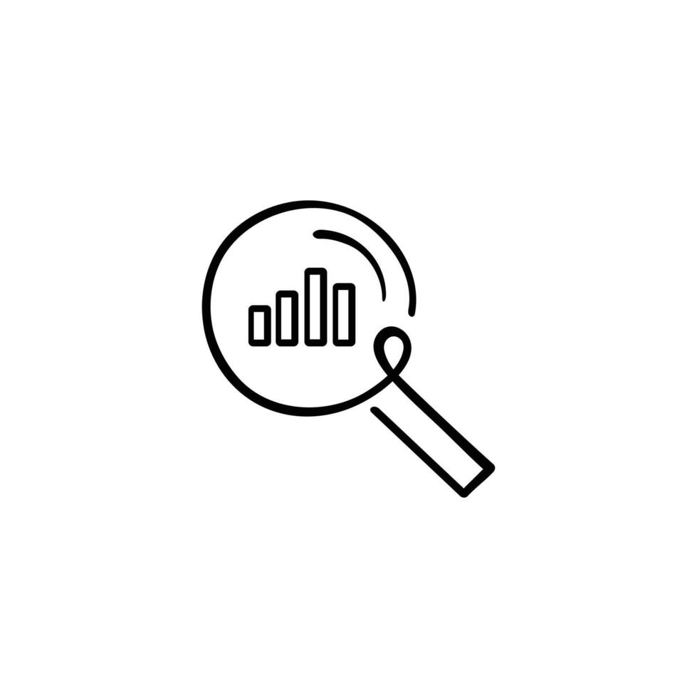 Les données une analyse ligne style icône conception vecteur