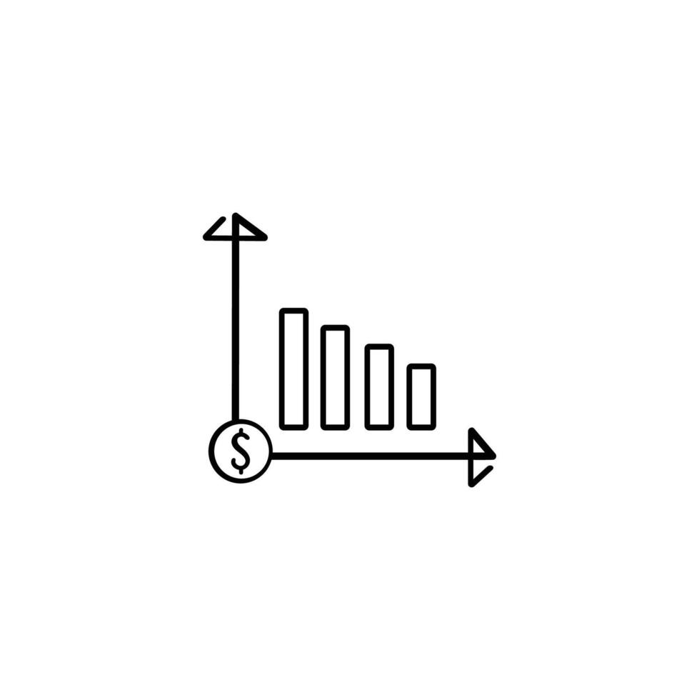 financier graphique ligne style icône conception vecteur