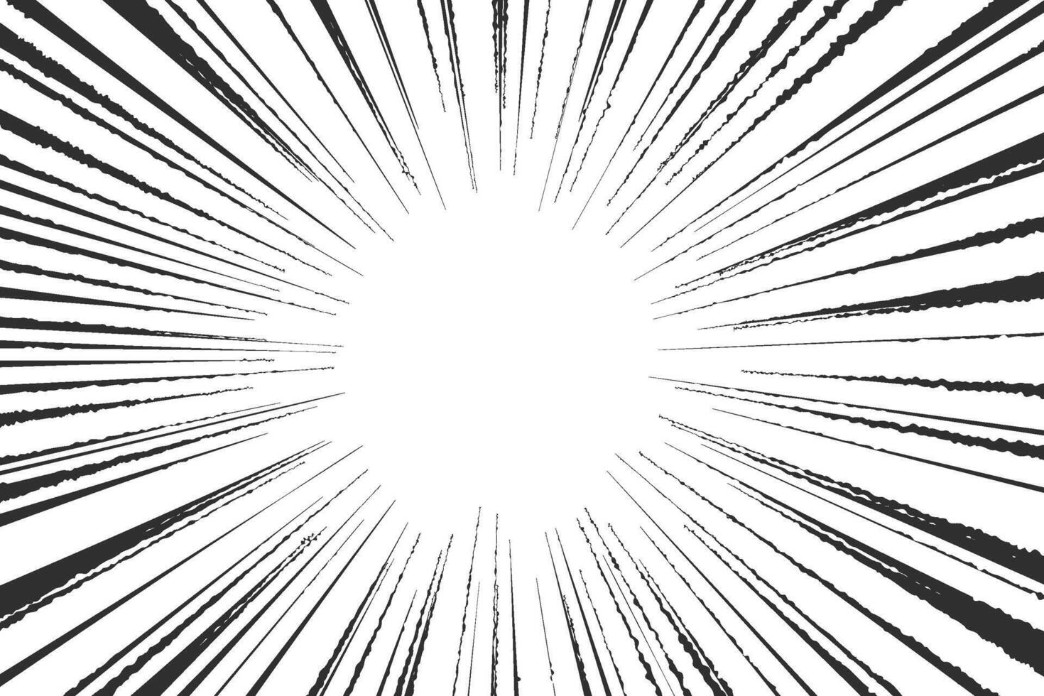 la vitesse lignes dans Cadre pour manga des bandes dessinées livre. radial mouvement Contexte. monochrome explosion et éclat briller. concentrique texturé illustration vecteur