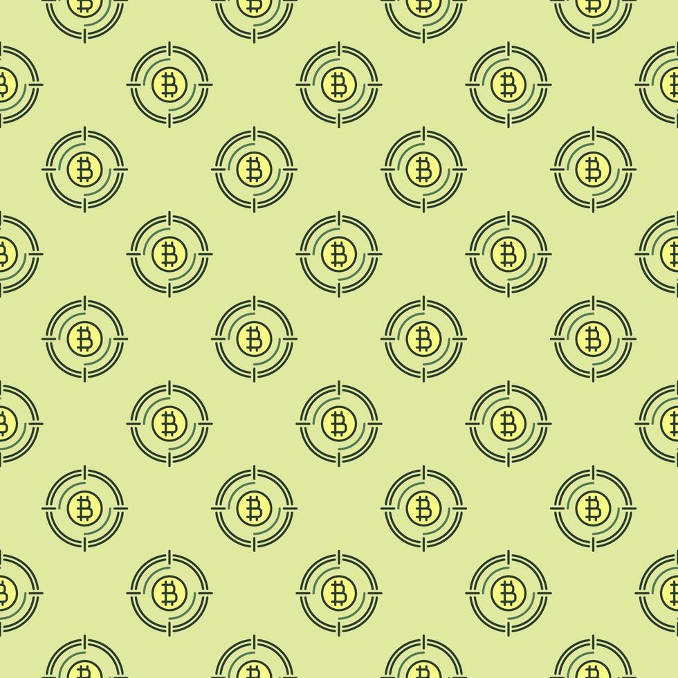 bitcoin signe à l'intérieur cible crypto La technologie coloré sans couture modèle vecteur