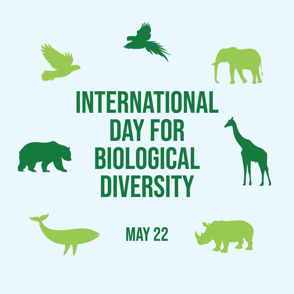 international journée pour biologique la diversité conception modèle. animal modèle. biologique illustration. plat conception. eps dix. vecteur