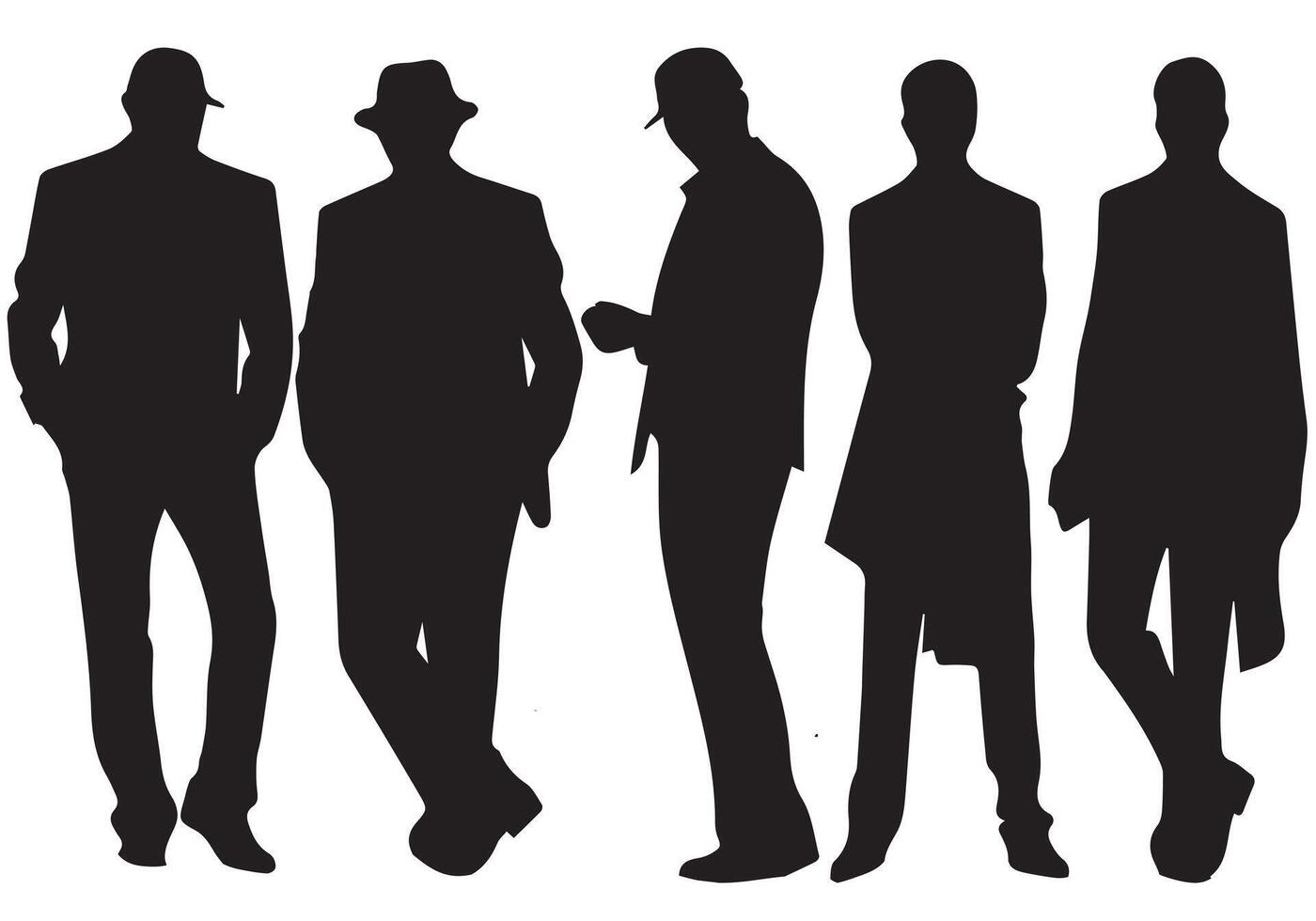 ensemble de intelligent homme d'affaire silhouette illustration vecteur