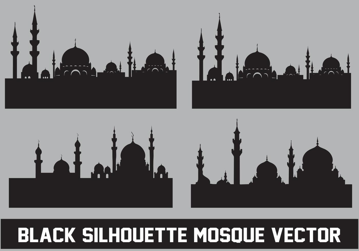 mosquée silhouette paquet blanc Contexte vecteur