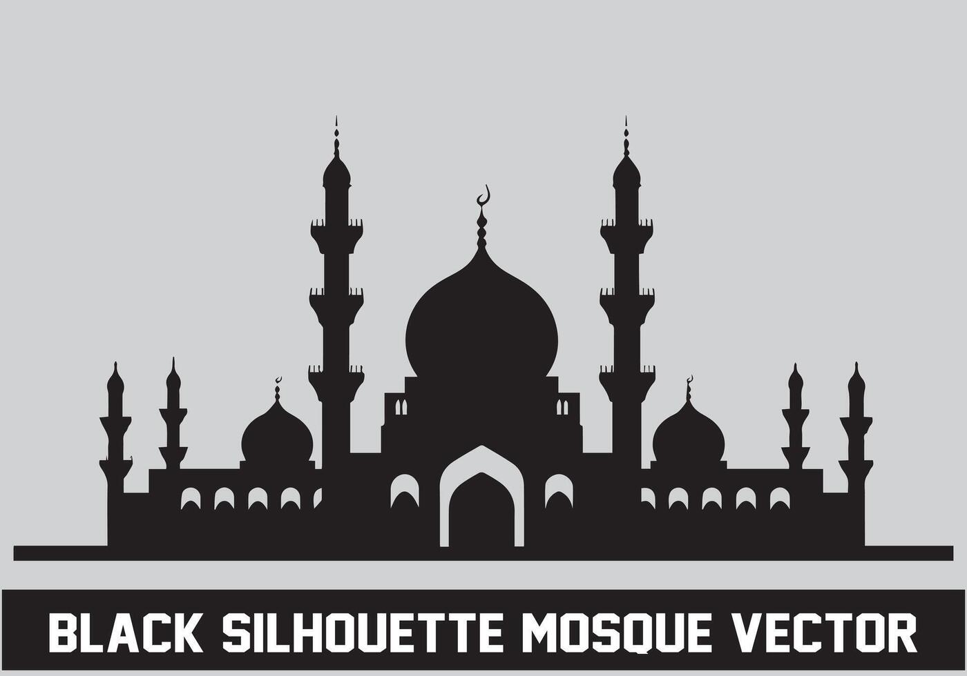 mosquée noir silhouette icône illustration pour islamique élément vecteur