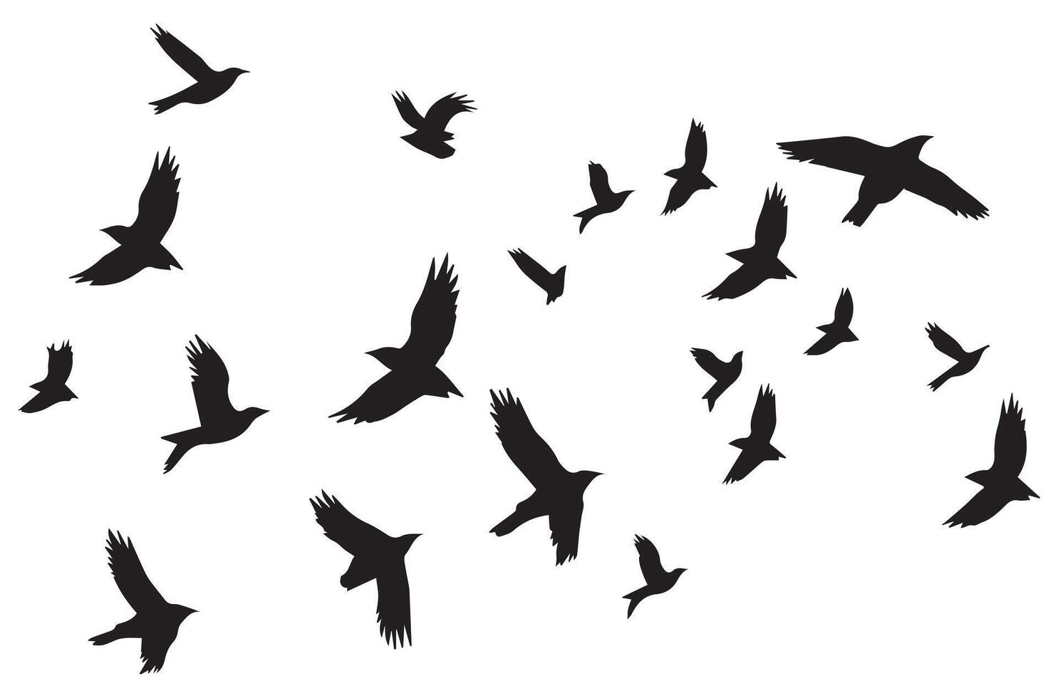 en volant des oiseaux silhouette ensemble en volant des oiseaux icône ensemble ensemble de en volant des oiseaux silhouettes vecteur