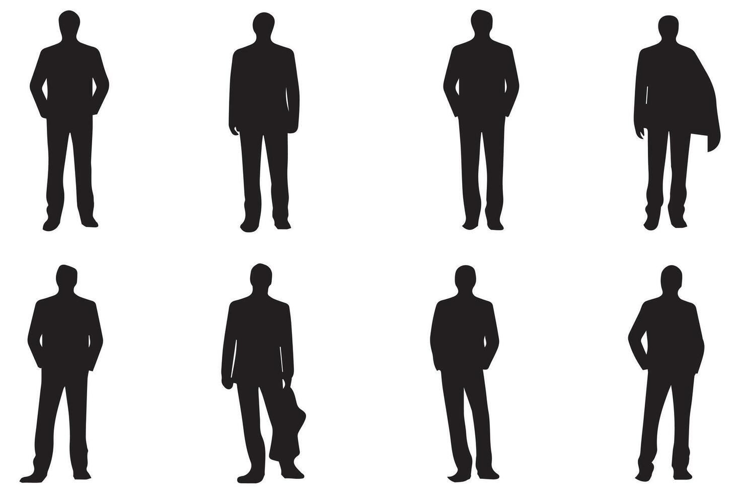 noir silhouette groupe de homme vecteur