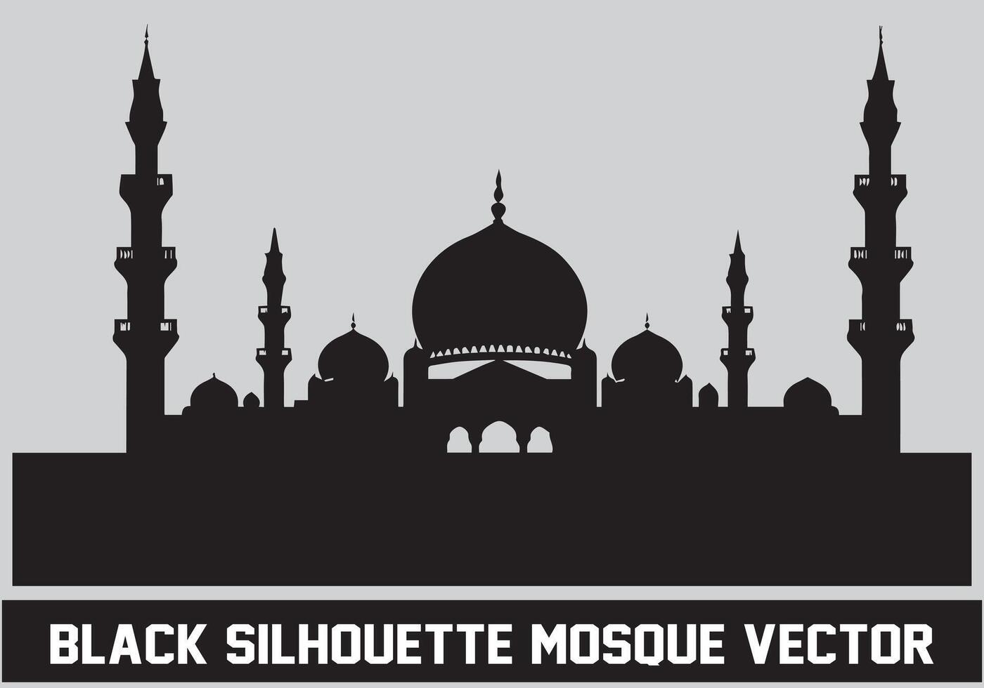 mosquée silhouette noir Couleur pour islamique conception vecteur