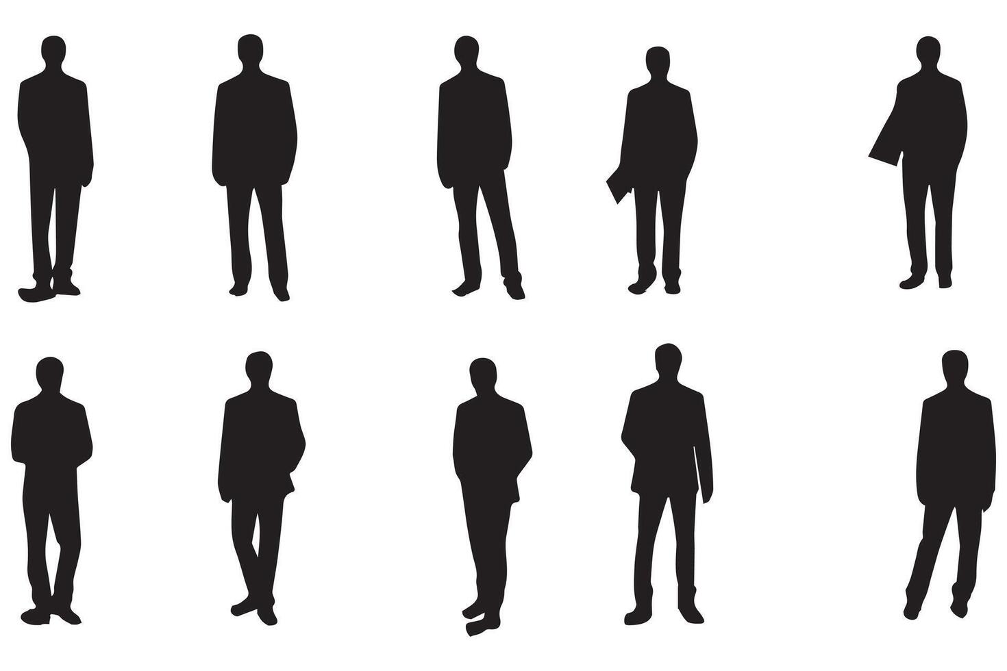 noir silhouette groupe de homme vecteur