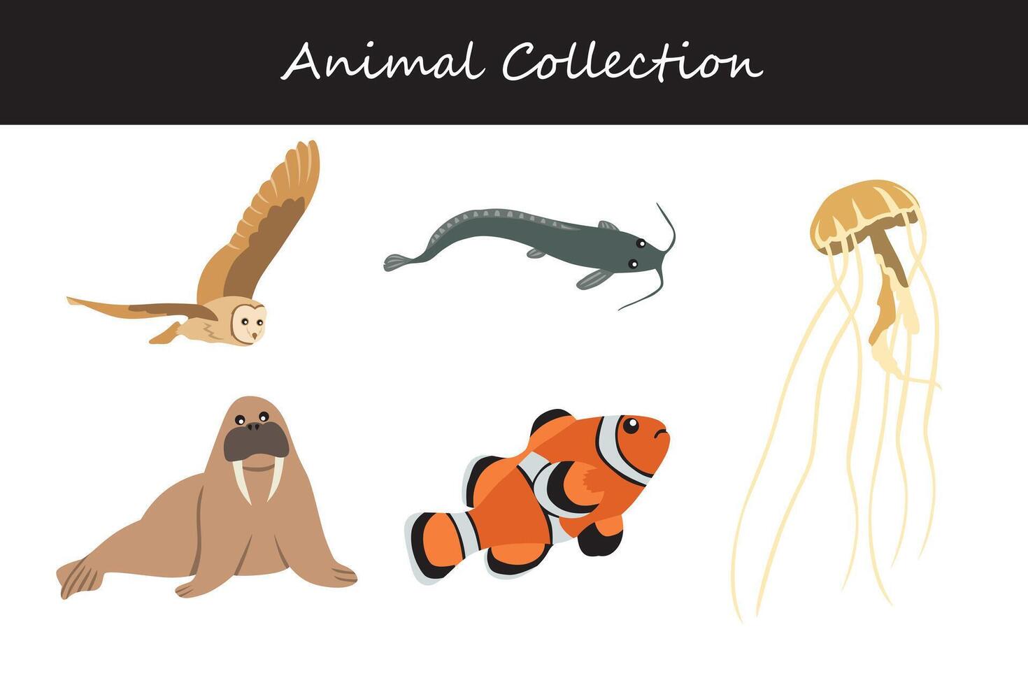 animaux collection. plat style illustration. vecteur