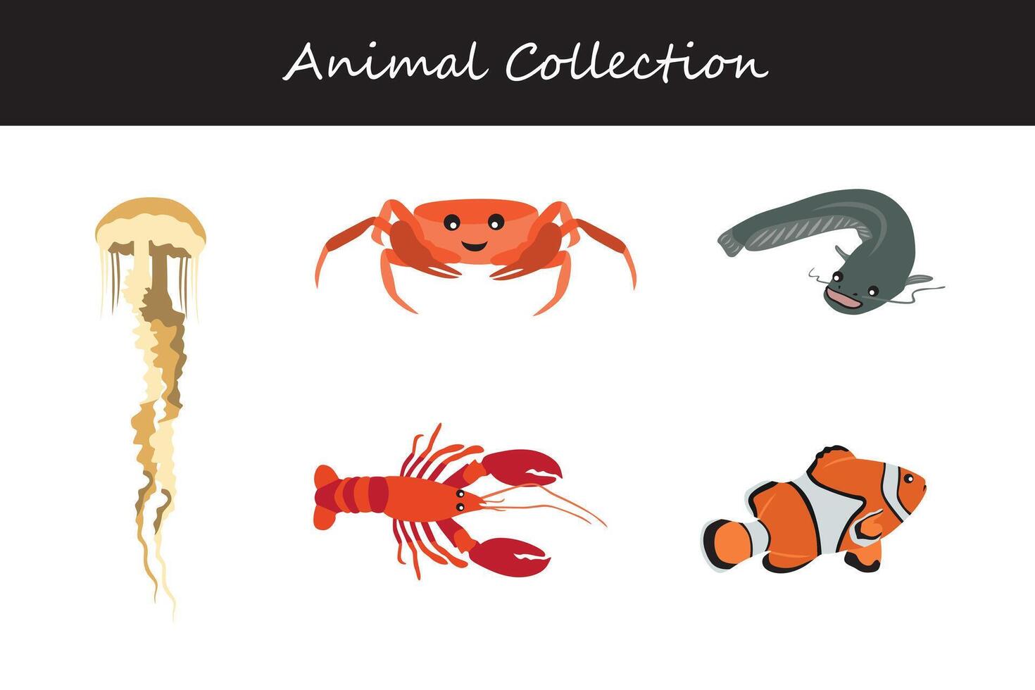 animaux collection. plat style illustration. vecteur