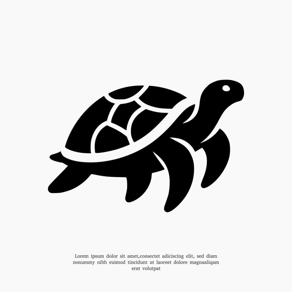 silhouette tortue logo conception modèle icône vecteur