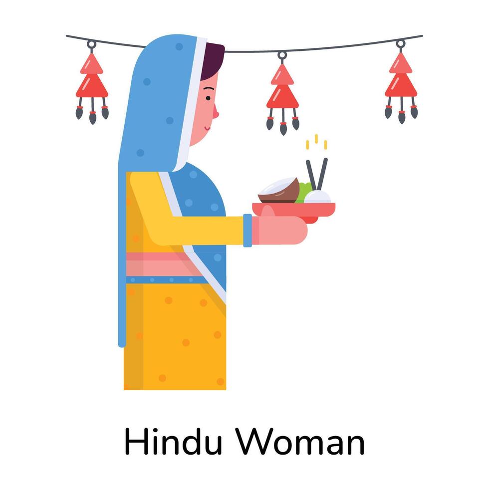 branché hindou femme vecteur
