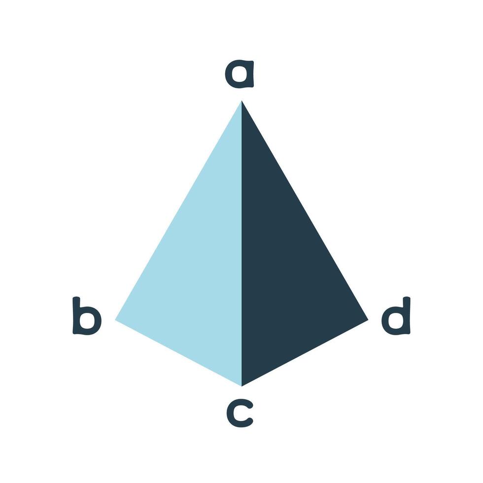 géométrique pyramide icône. Facile illustration isolé sur blanc Contexte. pyramide forme schème. école éducation et en train d'étudier griffonnage vecteur