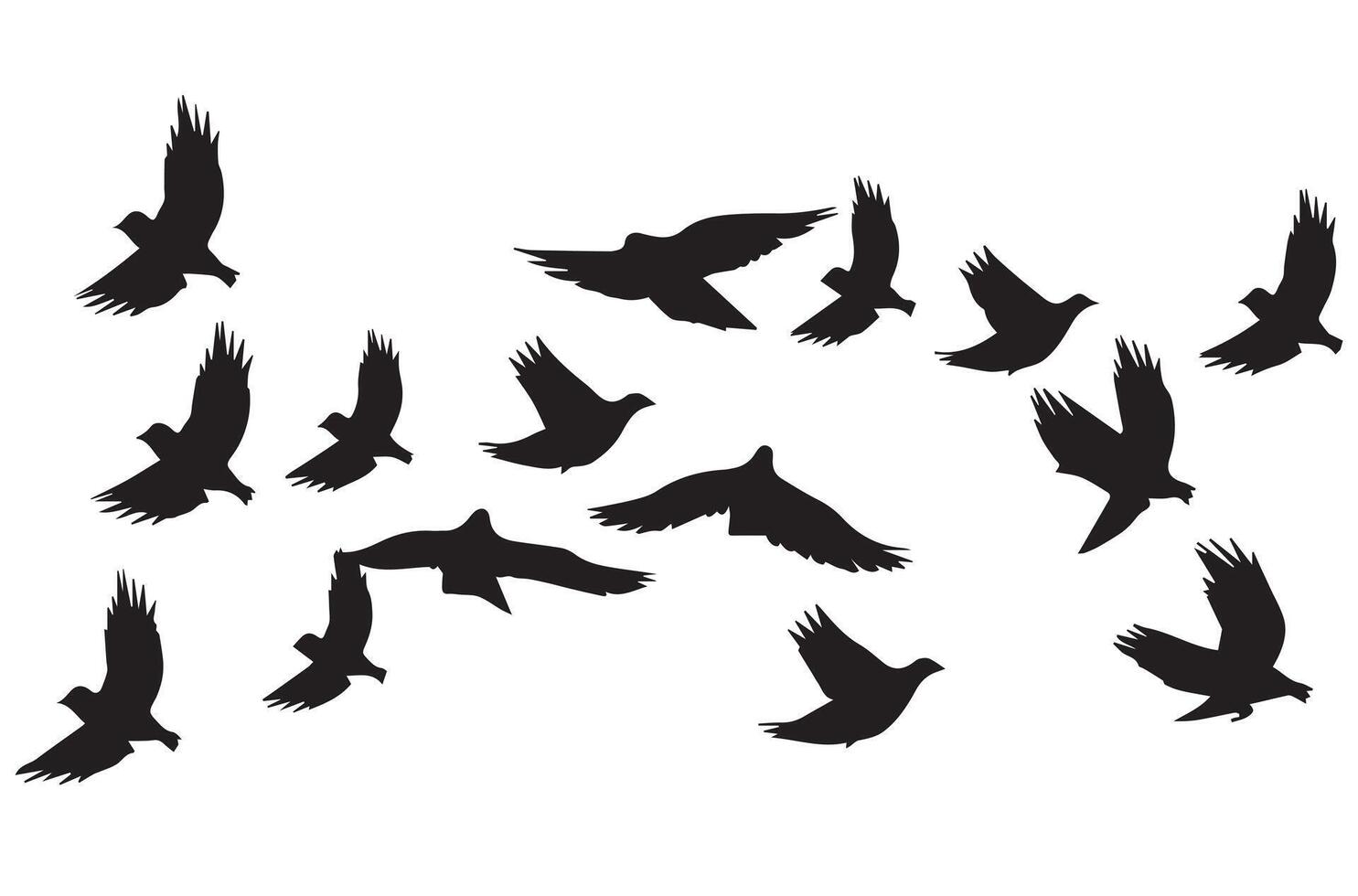 silhouettes en volant des oiseaux illustration vecteur