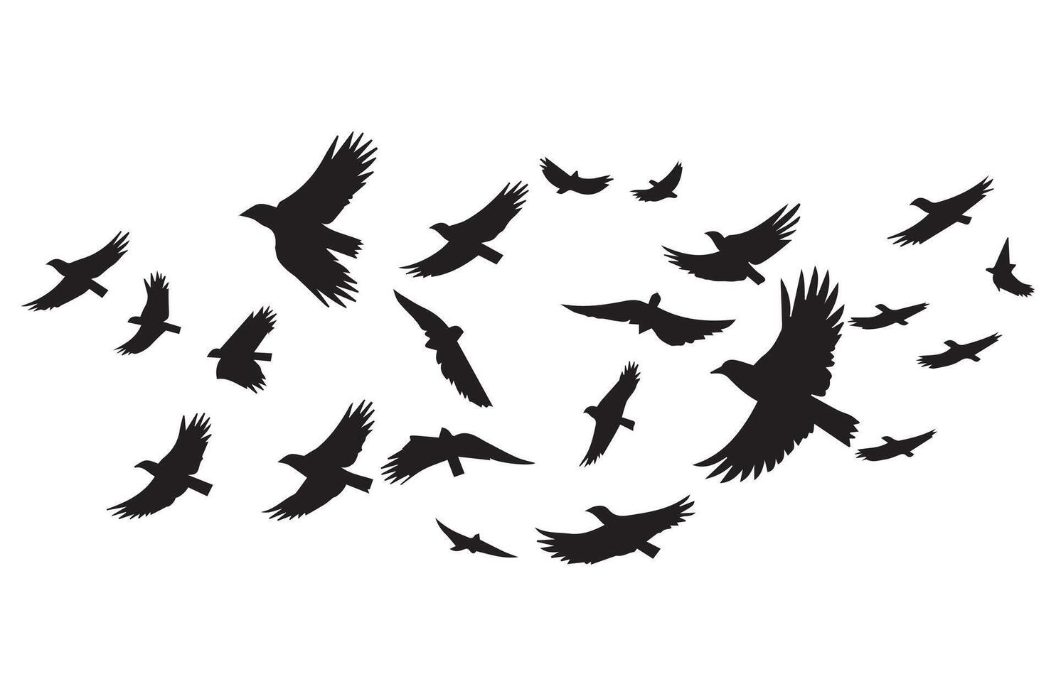 silhouettes en volant des oiseaux illustration vecteur