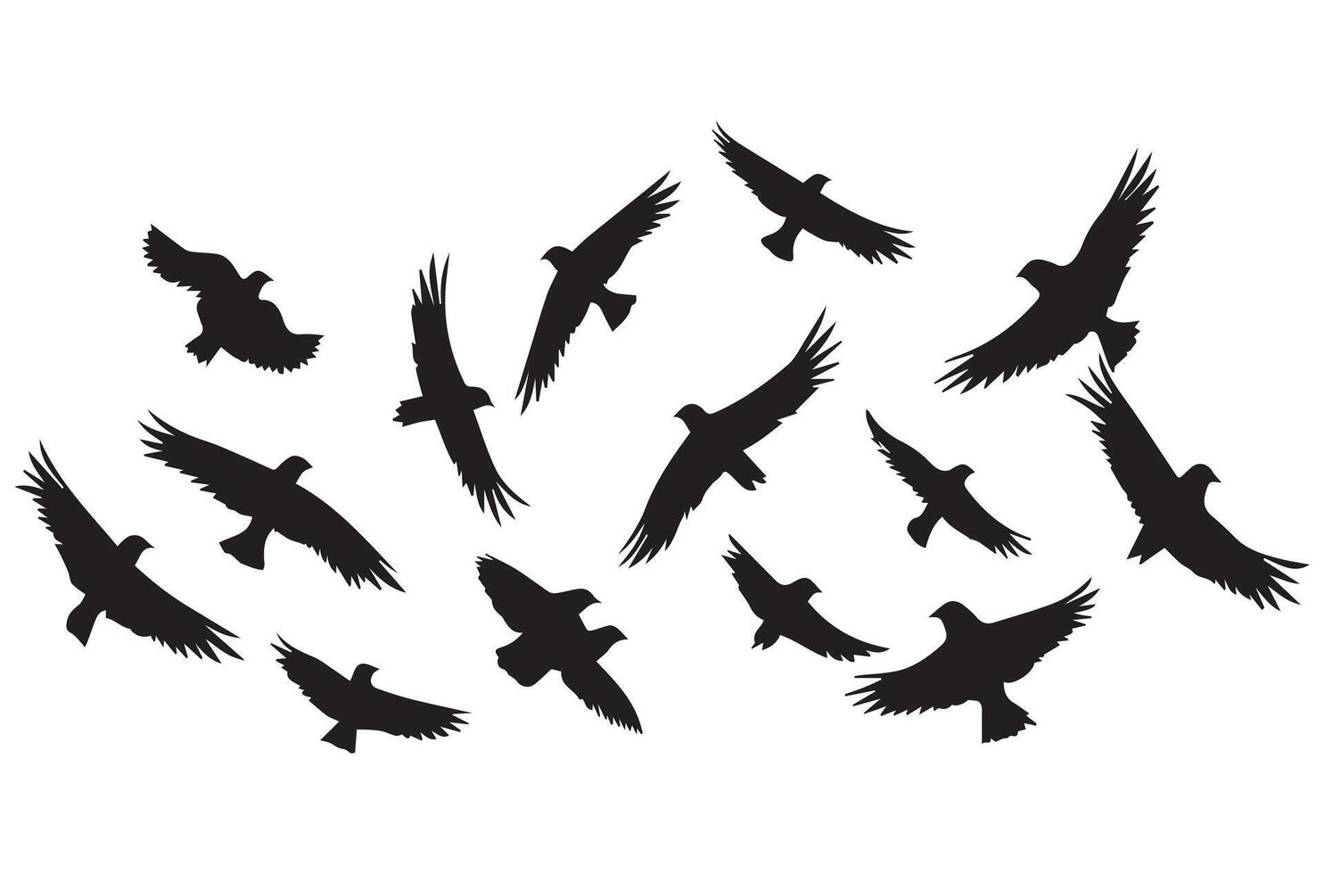 silhouettes en volant des oiseaux illustration vecteur