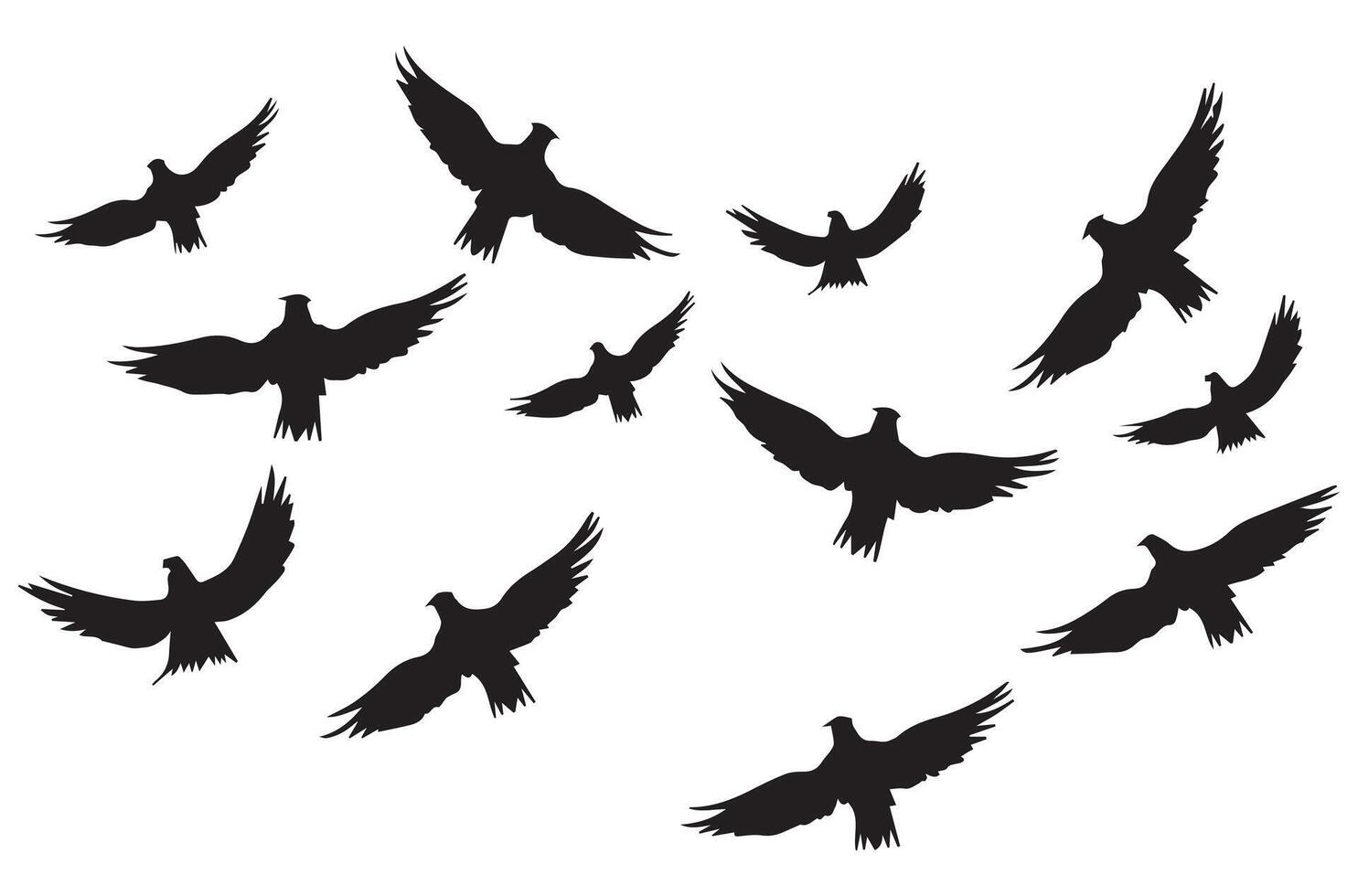 silhouettes en volant des oiseaux illustration vecteur