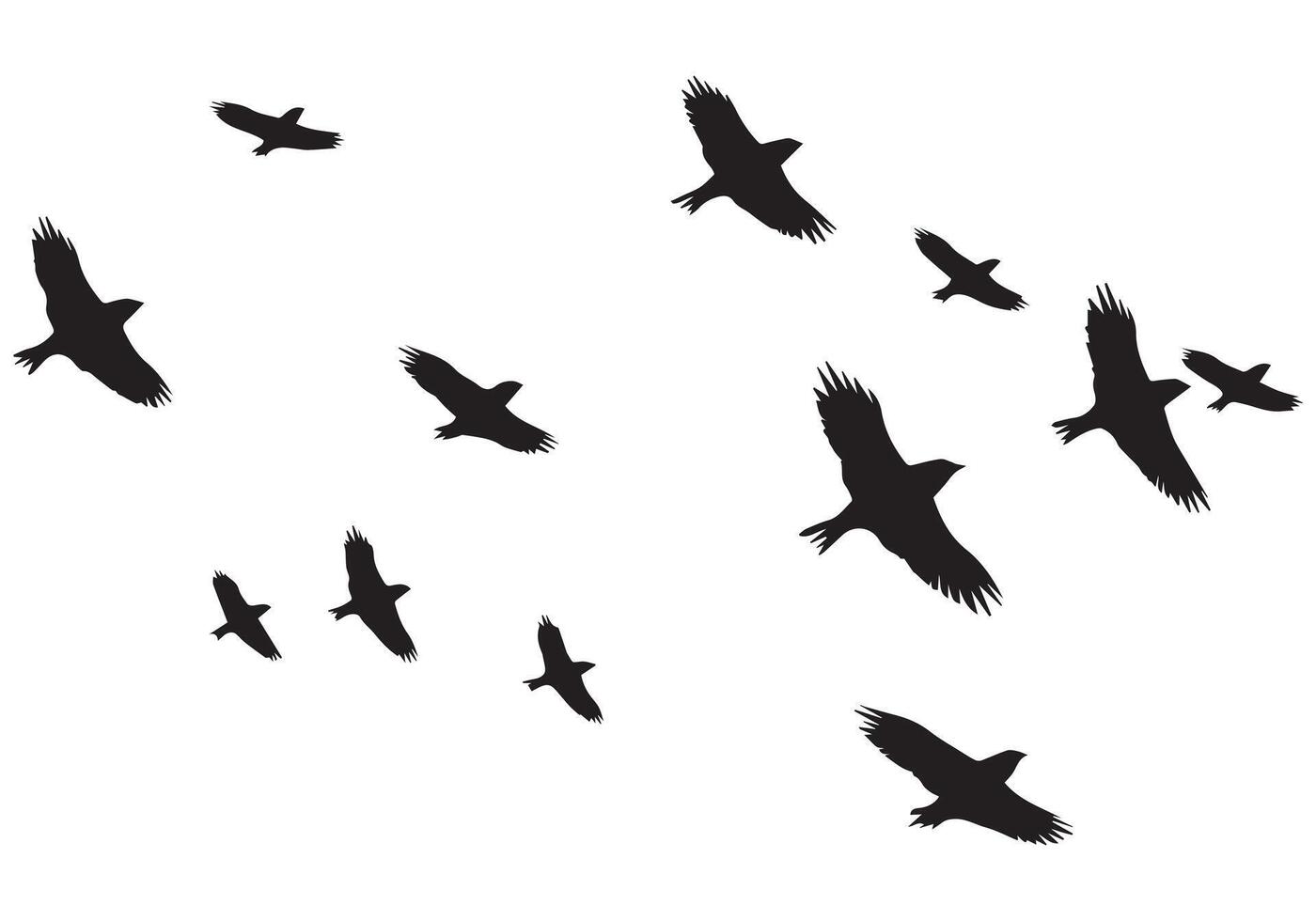 en volant des oiseaux silhouettes illustration blanc Contexte vecteur