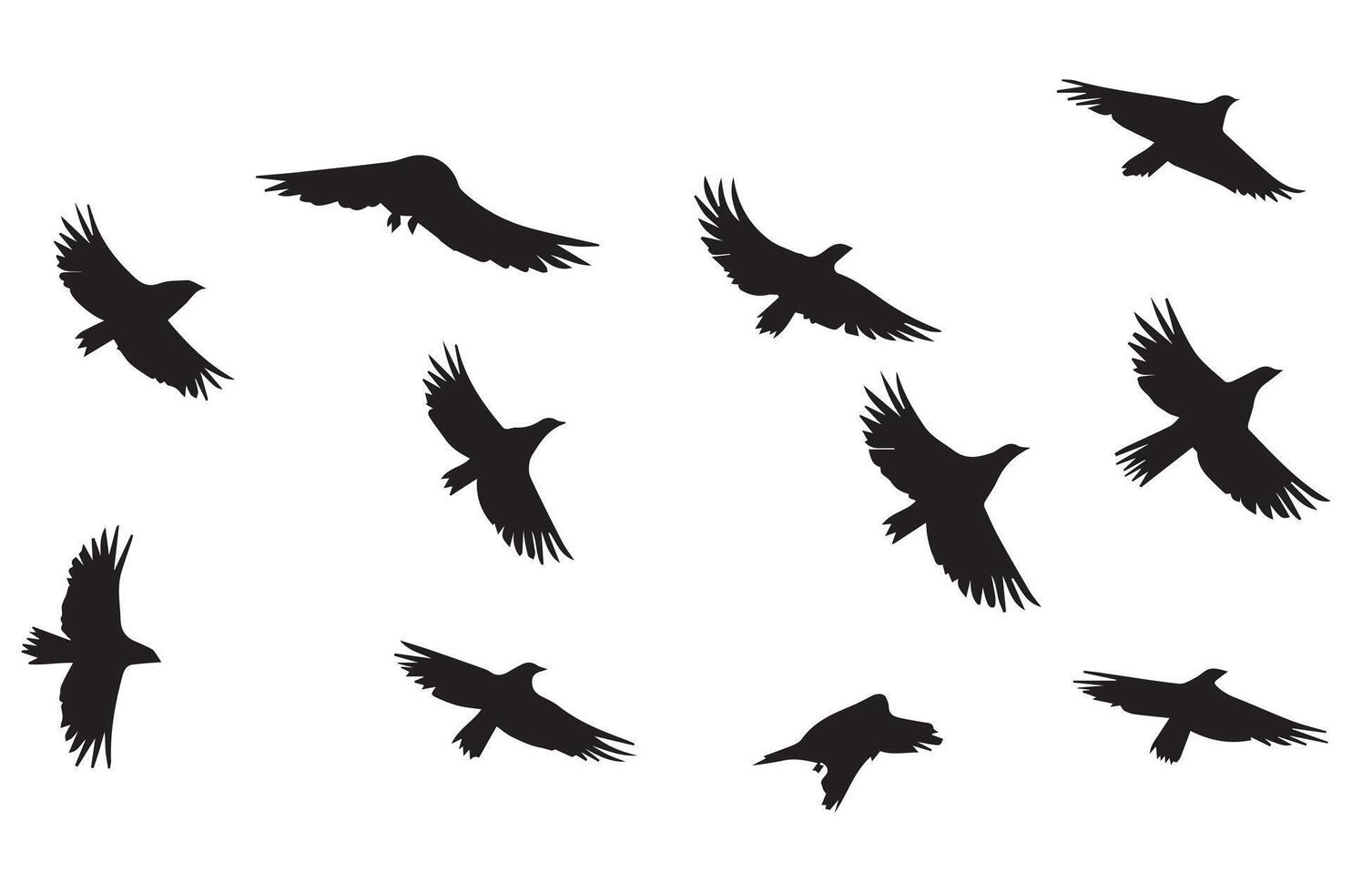 en volant des oiseaux silhouettes illustration blanc Contexte vecteur