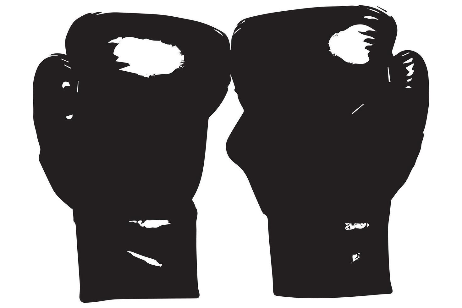silhouette boxe gant vecteur