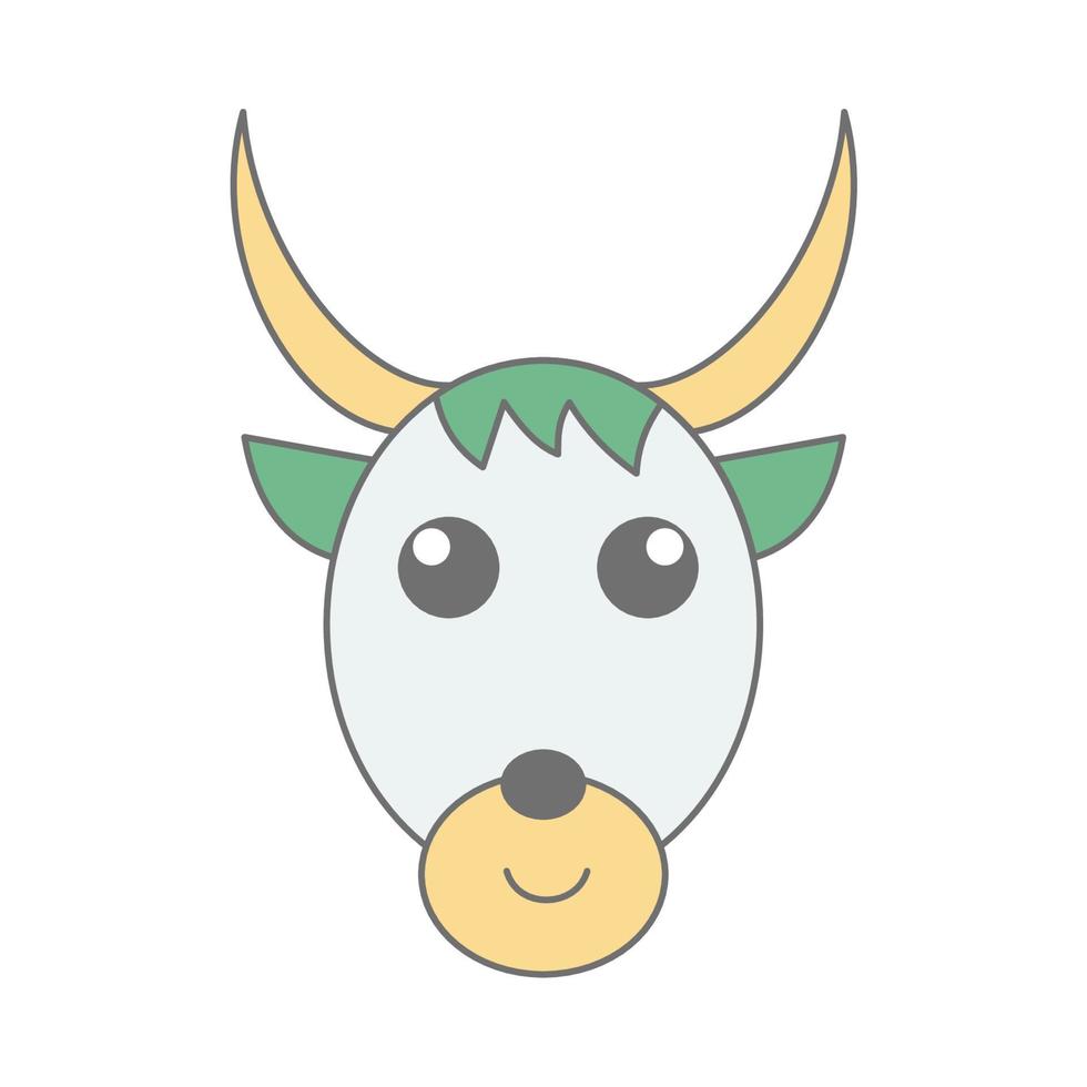 dessin animé mignon visage de vache icon.vector illustration vecteur