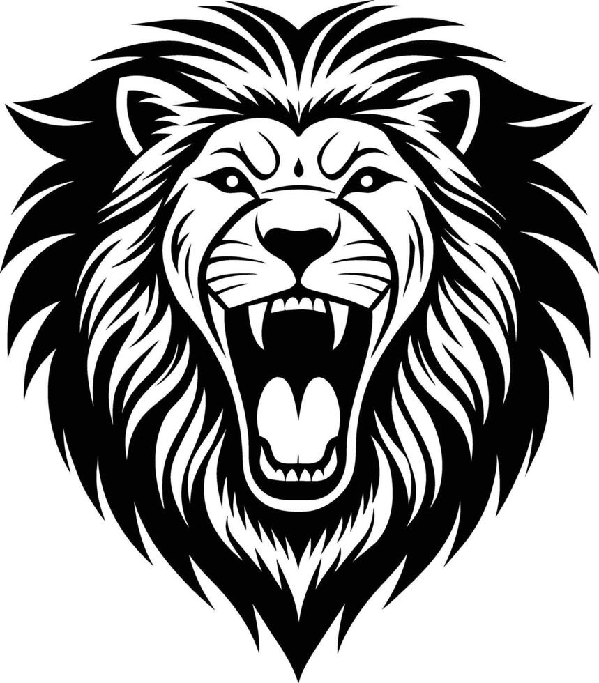 Lion tête tatouage conception vecteur