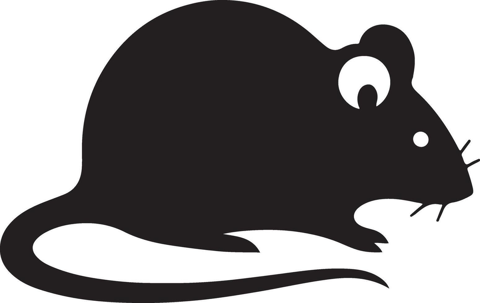 minimal rat silhouette noir Couleur blanc Contexte vecteur