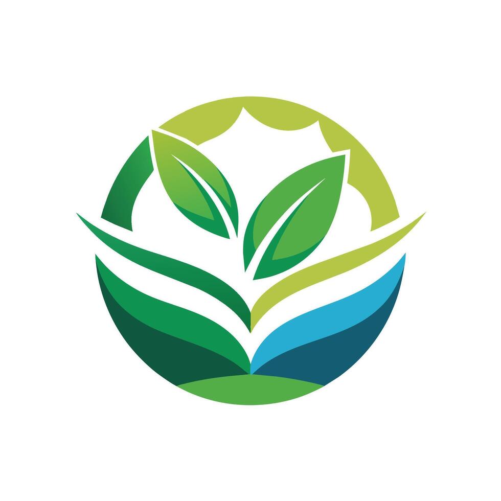 durable vert feuille logo isolé sur une blanc arrière-plan, créer une minimaliste logo cette incarne le concept de durabilité vecteur