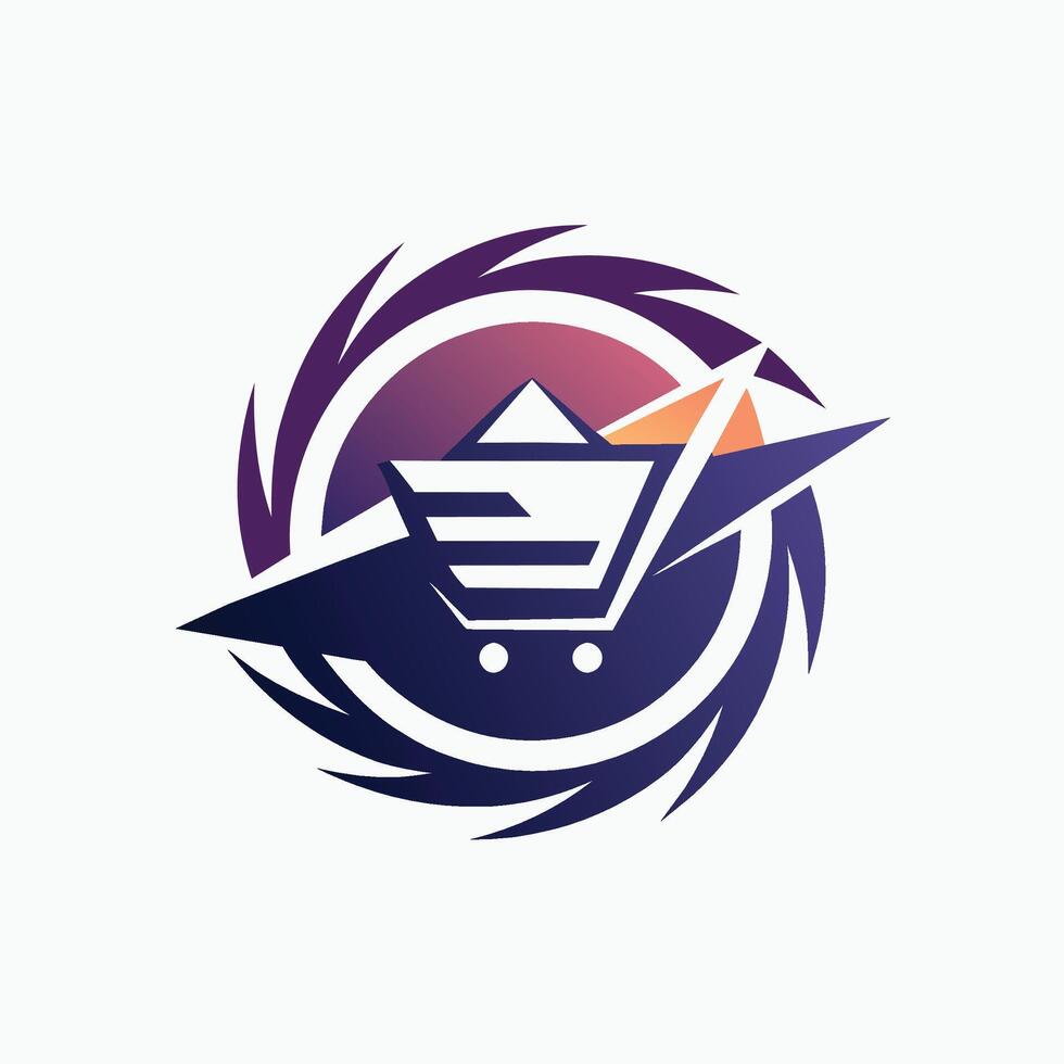 une logo avec une achats Chariot icône intégré dans ses conception, une minimaliste logo cette capture le essence de commerce électronique vecteur
