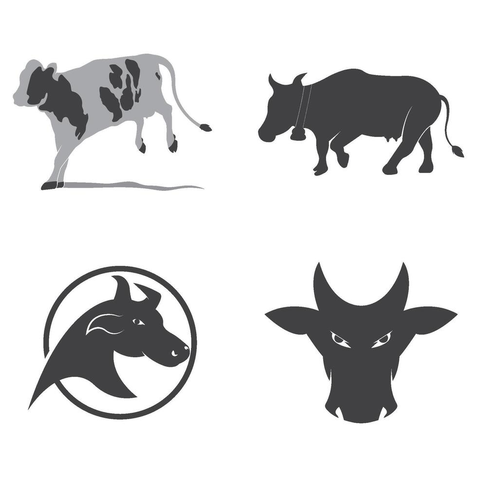 vache logo modèle icône illustration conception vecteur