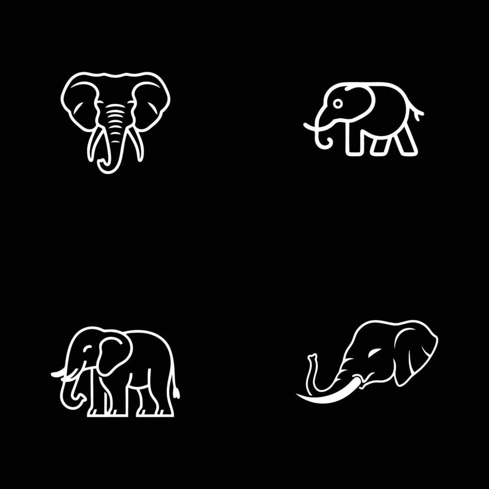 l'éléphant logo conception inspiration avec noir Contexte vecteur