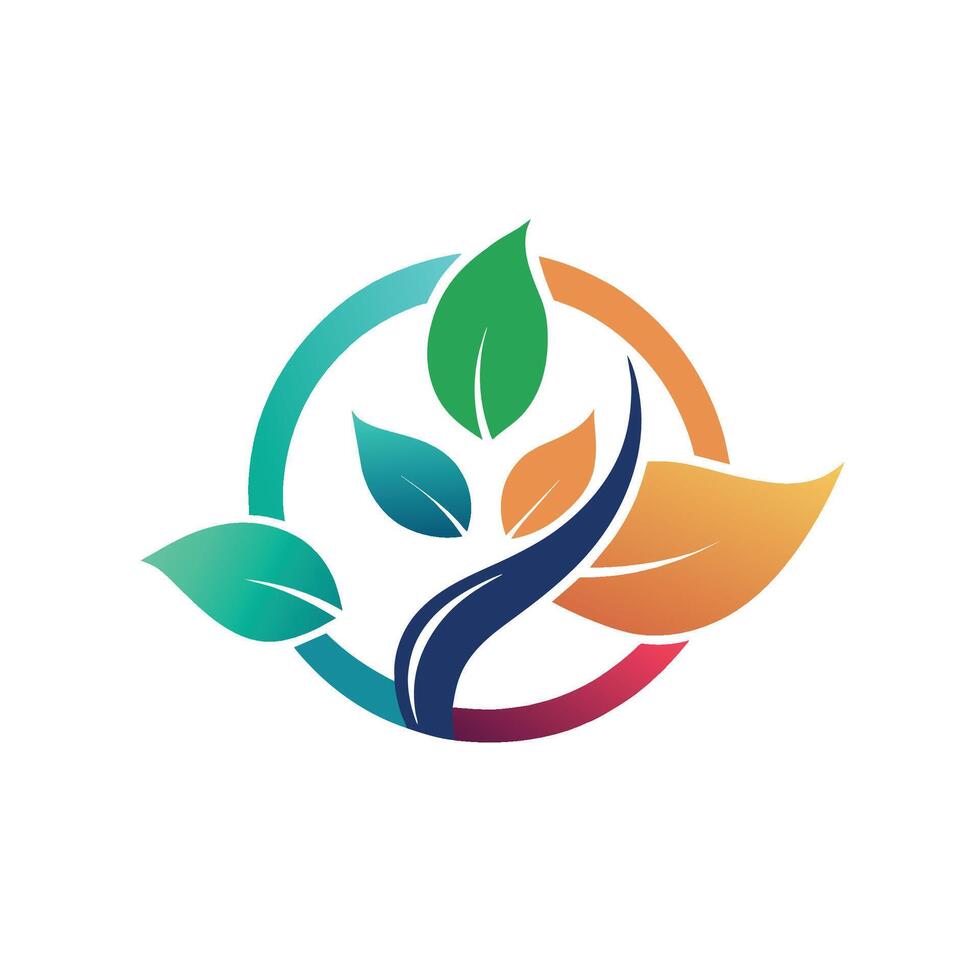 une logo avec feuilles, conçu pour une entreprises l'image de marque identité, artisanat une lisse logo pour une non lucratif organisation concentré sur mental santé conscience vecteur