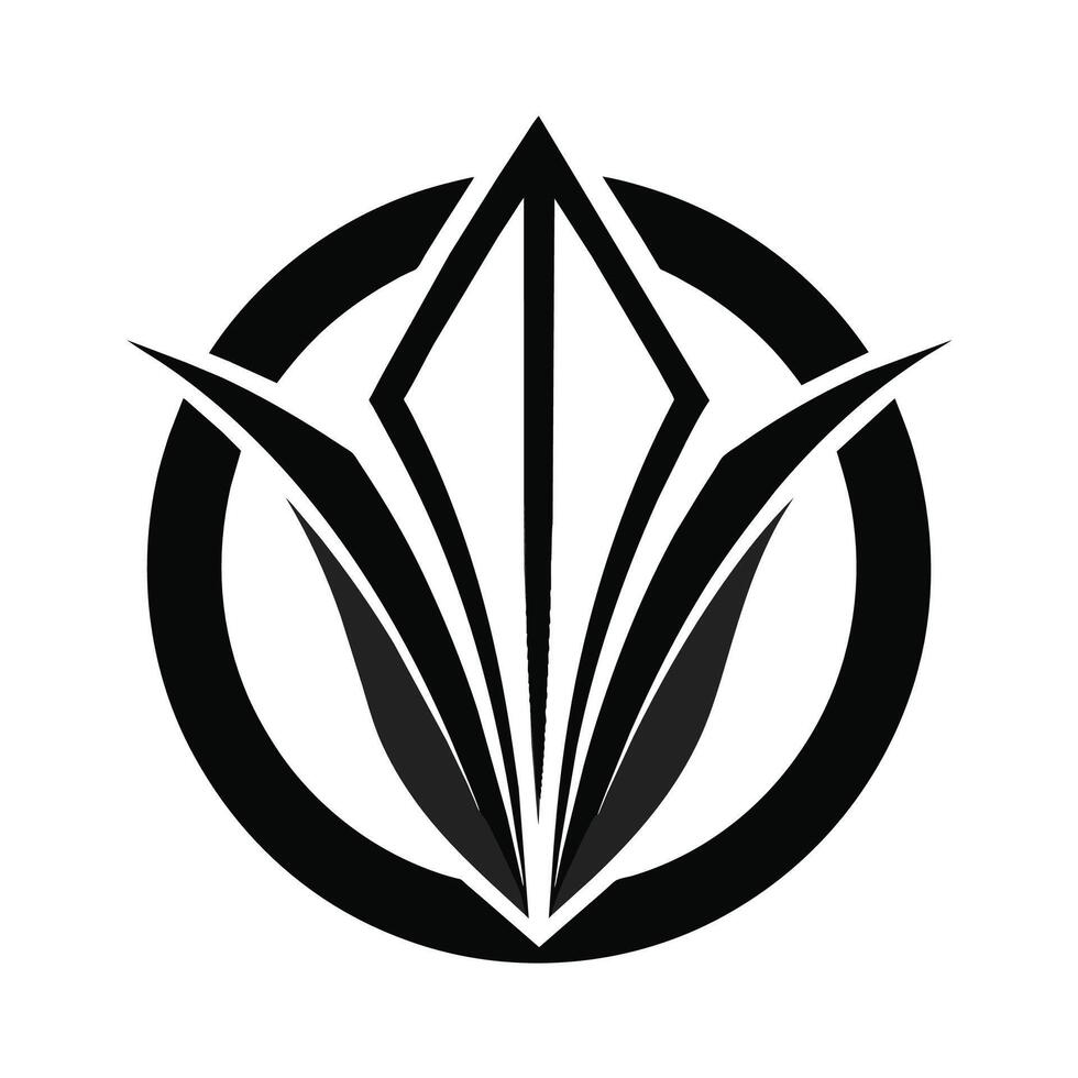 une lisse et moderne noir et blanc logo avec une stylisé fleur conception, conception une lisse et moderne logo en utilisant seulement noir et blanc couleurs vecteur