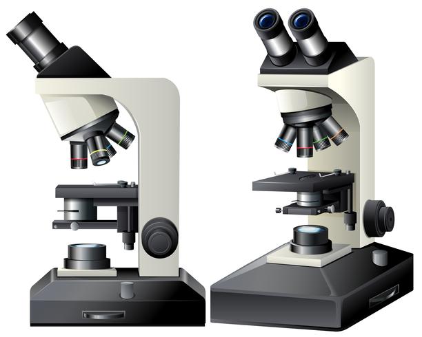 Vue latérale et frontale du microscope vecteur