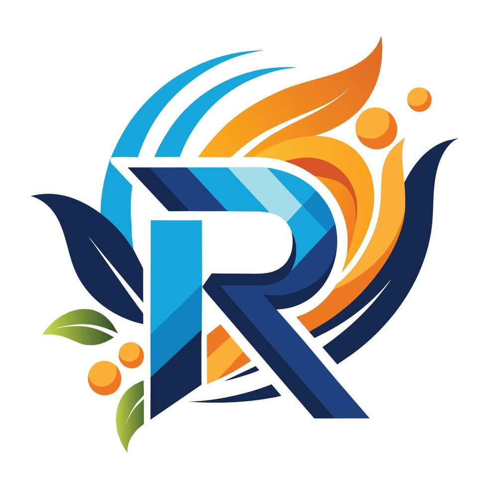 une lisse et moderne lettre r logo avec abstrait conception éléments, représentant une entreprise cette vend des produits, lettre r logo icône avec abstrait conception éléments vecteur