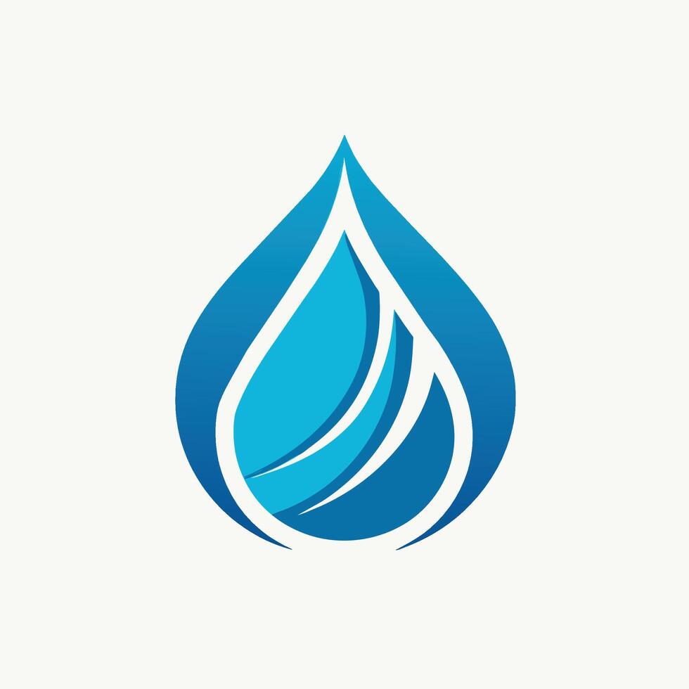 une bleu l'eau laissez tomber logo est en bonne place affiché contre une nettoyer blanc arrière-plan, abstrait goutte d'eau logo conception illustration modèle vecteur