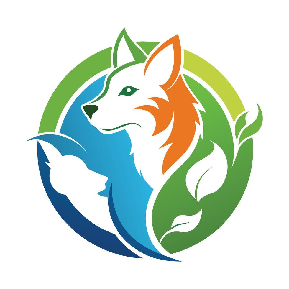 une moderne et nettoyer logo avec une Loup conception avec deux contrastant couleurs, créer une nettoyer et moderne logo pour une non lucratif organisation défendre pour animal droits vecteur