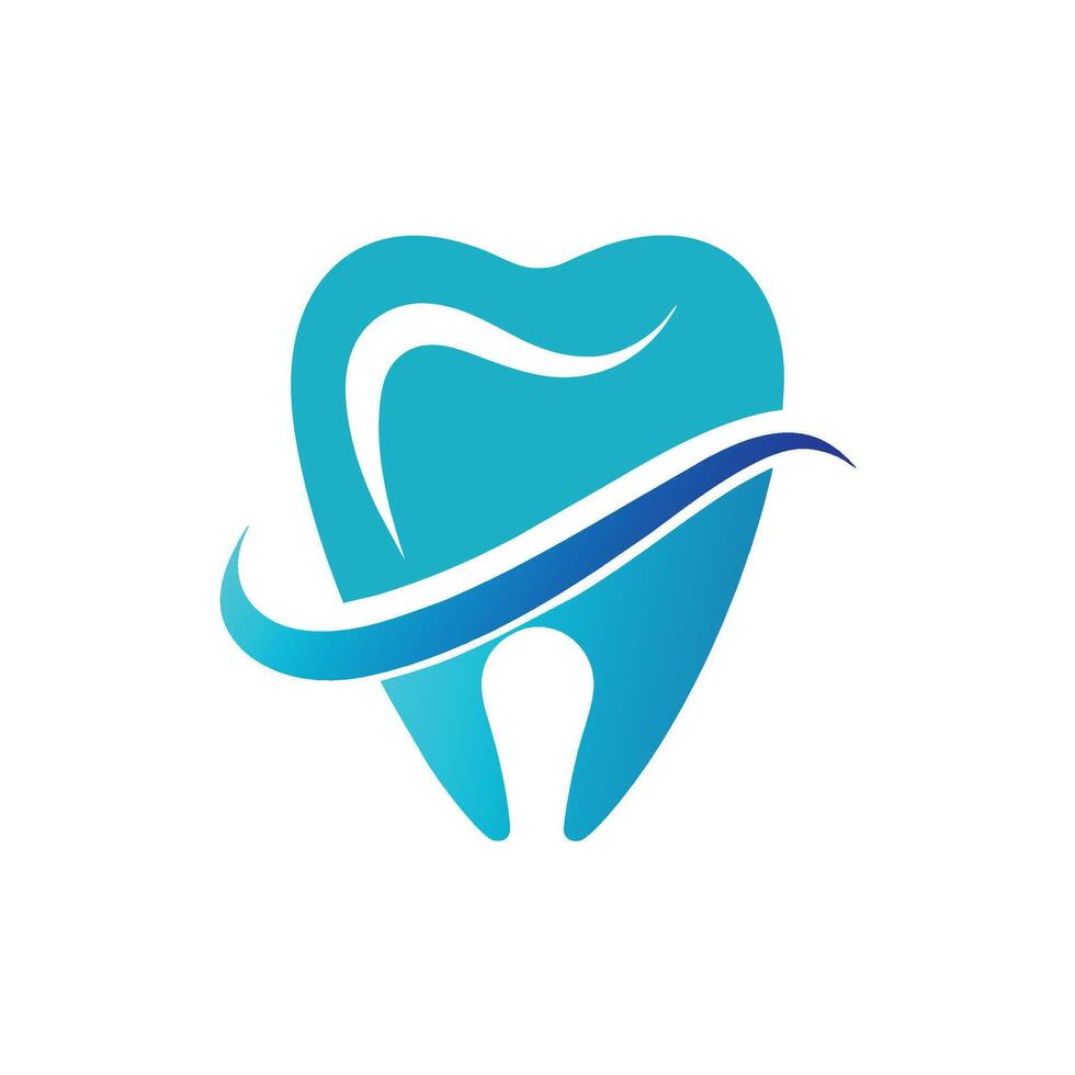 une bleu dent flottant dans le milieu de l'eau vagues, mettant en valeur une minimaliste et Facile conception, dentaire se soucier dent les dents Facile logo, minimaliste Facile moderne logo conception vecteur