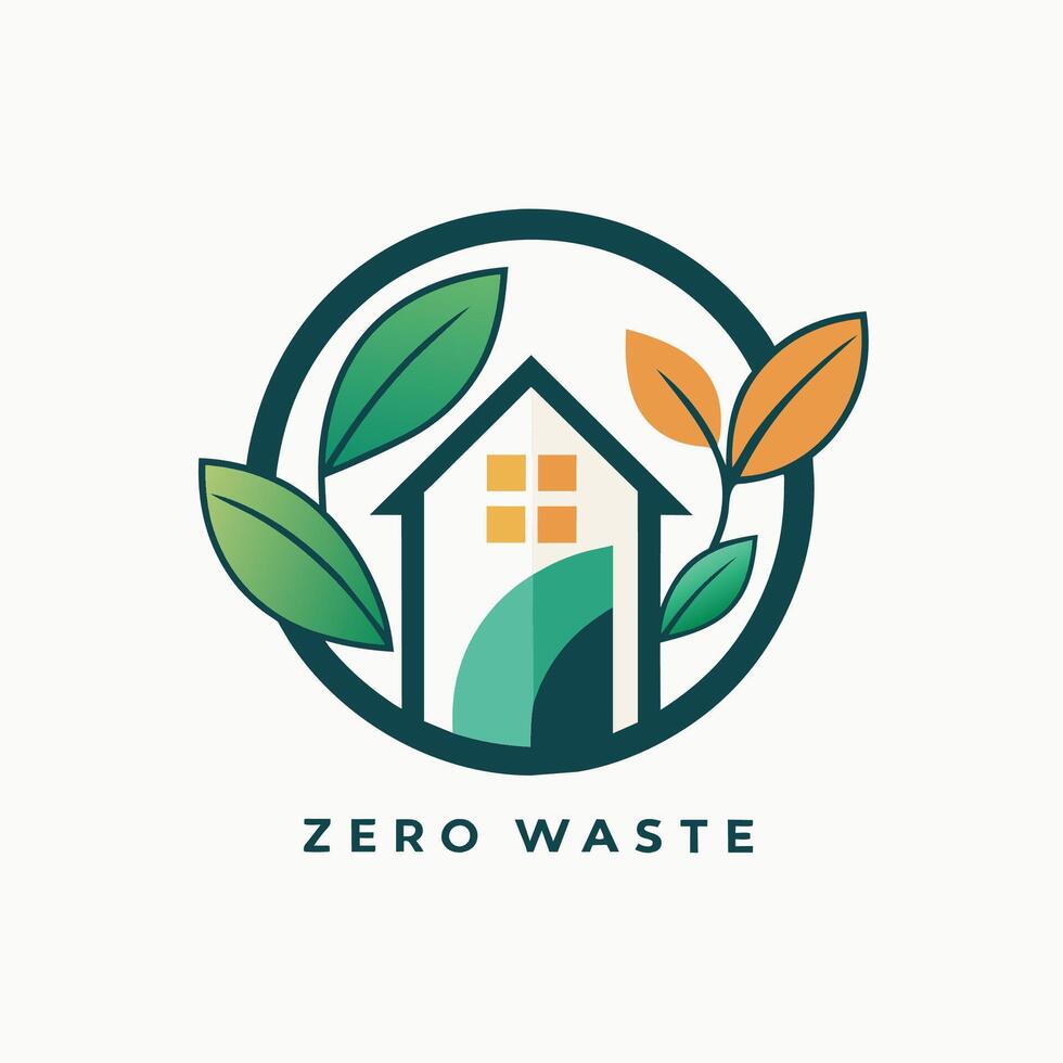 minimaliste logo conception pour une zéro déchets entreprise, créer une lisse symbole pour une Zero gaspillage Accueil des biens marque, minimaliste Facile moderne logo conception vecteur