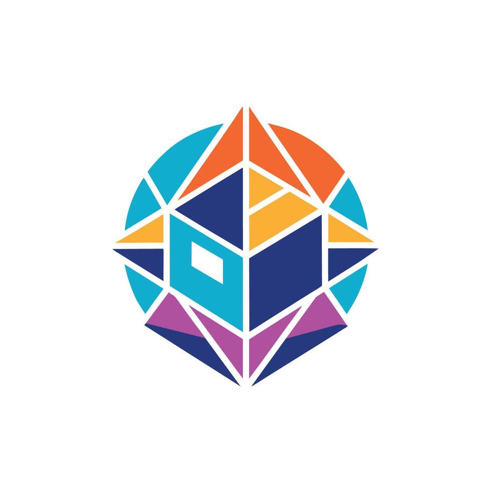 une logo composé de géométrique formes dans une minimaliste style, géométrique formes formant une minimaliste logo pour un en ligne éducation Plate-forme vecteur