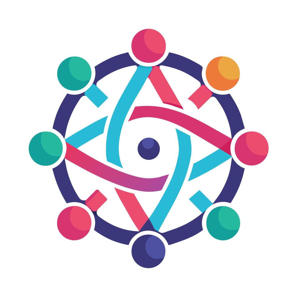 gens en portant mains dans une cercle, iconique symbole reflétant connectivité et collaboration, minimaliste Facile moderne logo conception vecteur