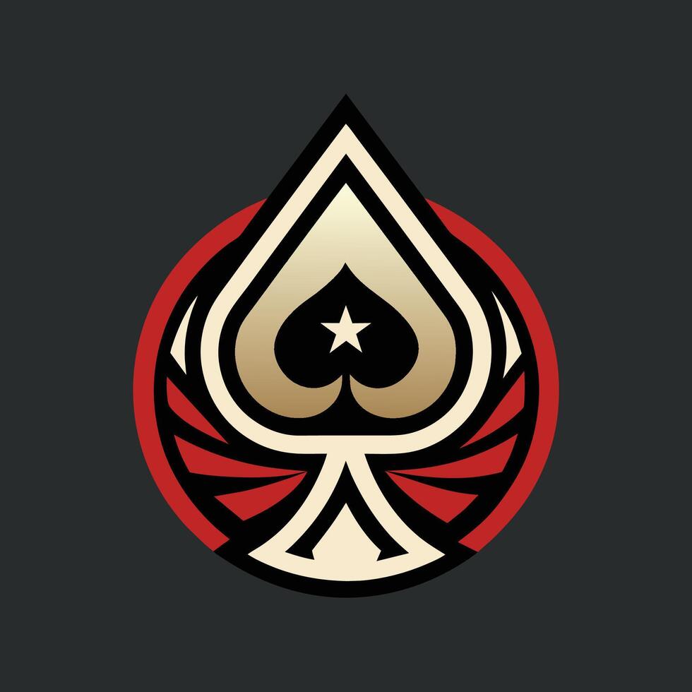 une simple, moderne poker costume logo avec une étoile dans le centre, conçu dans une minimaliste style, Facile poker logo conception, minimaliste Facile moderne logo conception vecteur