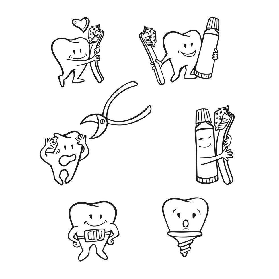 ensemble de oral hygiène les dents et les gencives vecteur