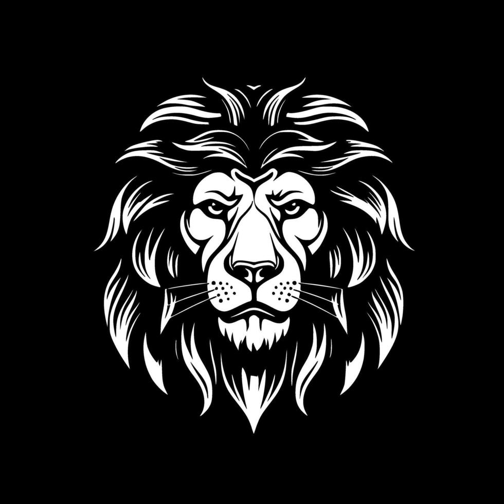 Lion - noir et blanc isolé icône - illustration vecteur