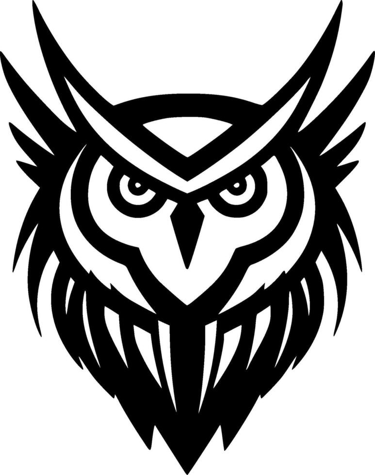 hibou - minimaliste et plat logo - illustration vecteur